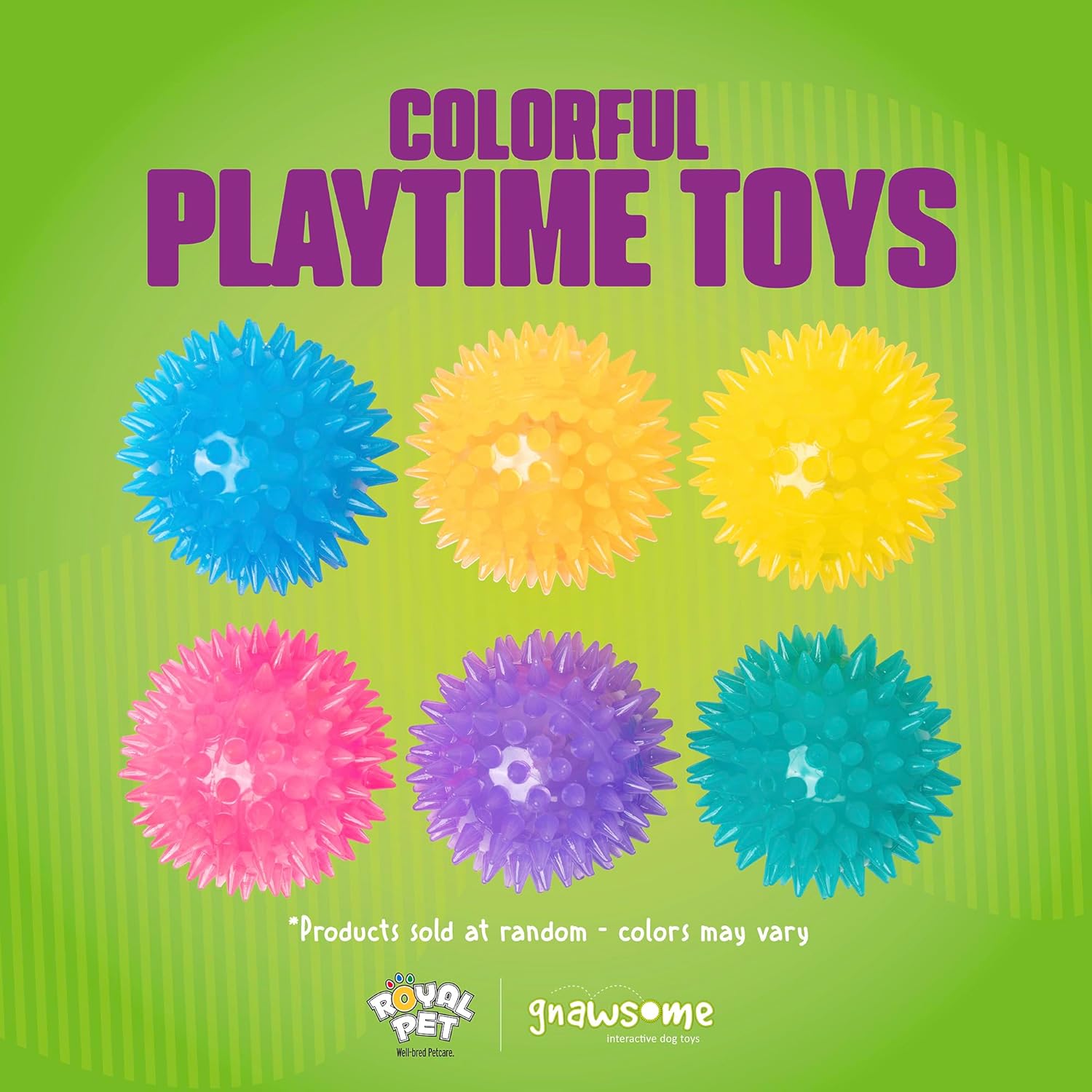 Squeak and LED Ball, Multicolor, 2.5", 1 Count