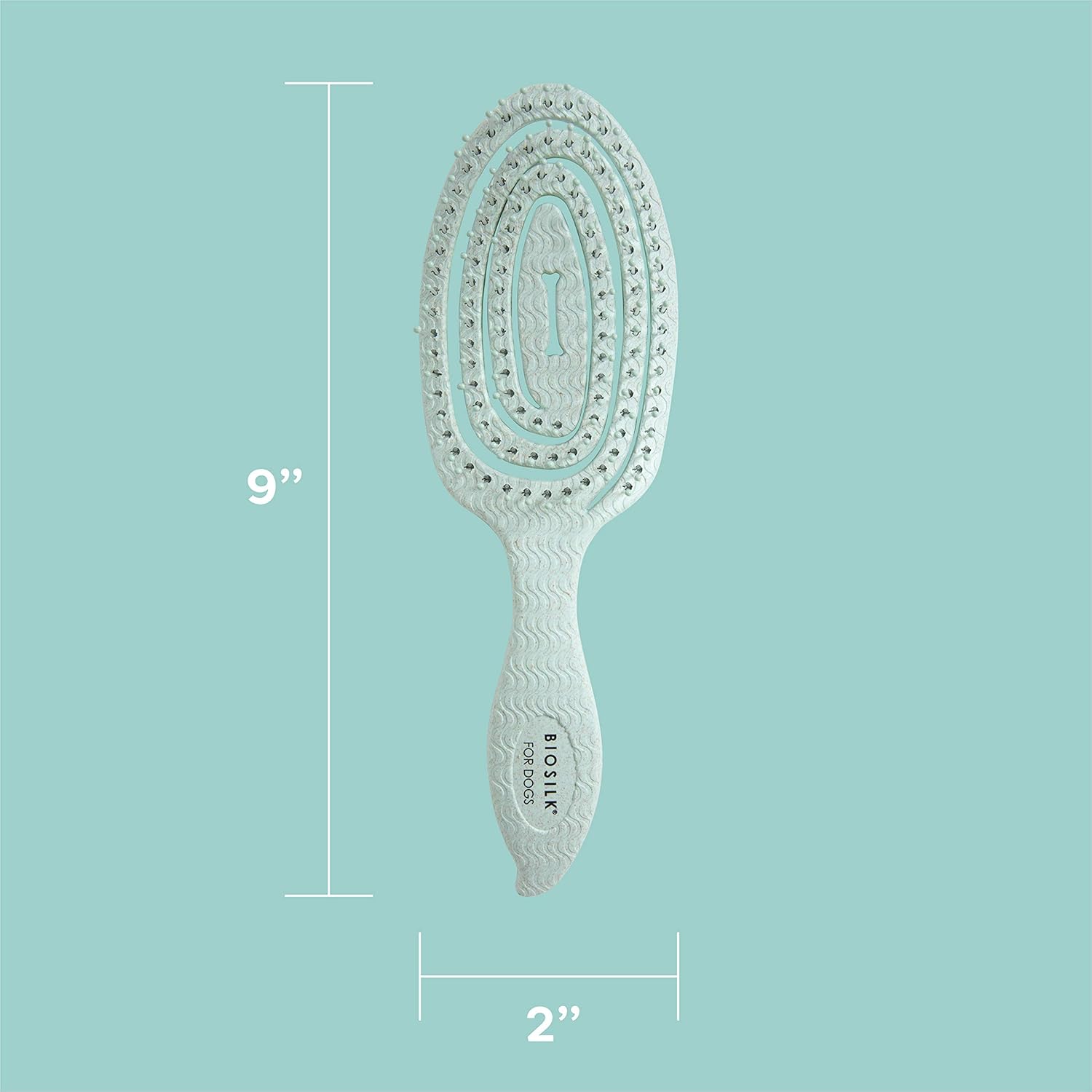 Biosilk for Pets Eco-Friendly Detangling Pin Brush for Dogs in Mint Green | Easy to Hold Ergonomic Handle Dog Brushes, Wet or Dry Dog Hair Brush, Light Blue (Ff12806),Gray/Black