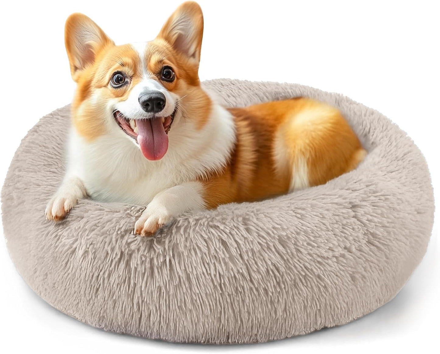 Calming Indoor Donut Bed for Dogs & Cats   