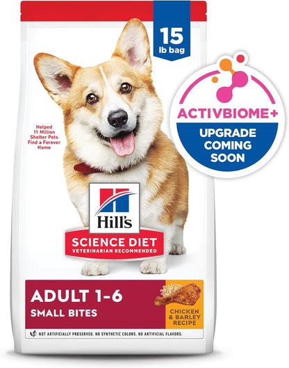 Adult 1-6, Adult 1-6 Premium Nutrition, Small Kibble, Dry Dog Food, Chicken & Barley, 15 Lb Bag