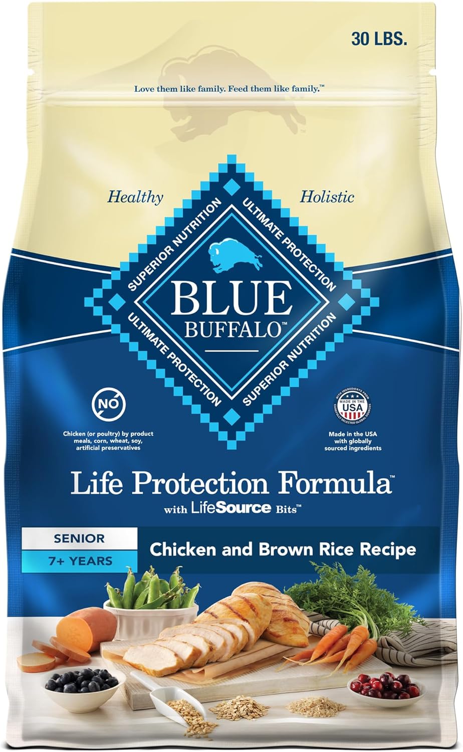 Life Protection Formula Senior Dry Dog Food, Supports Joint Health and Mobility, Made with Natural Ingredients, Chicken & Brown Rice Recipe, 15-Lb. Bag