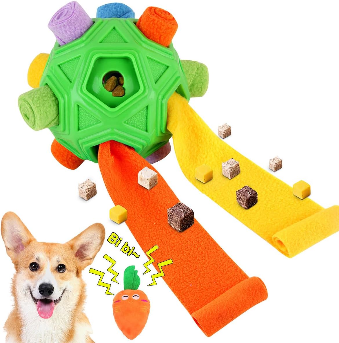 Dog Snuffle Ball-Interactive Puzzle Dog Toys Encourage Natural Foraging Skills Slow Feeder for Training and Stress Relief