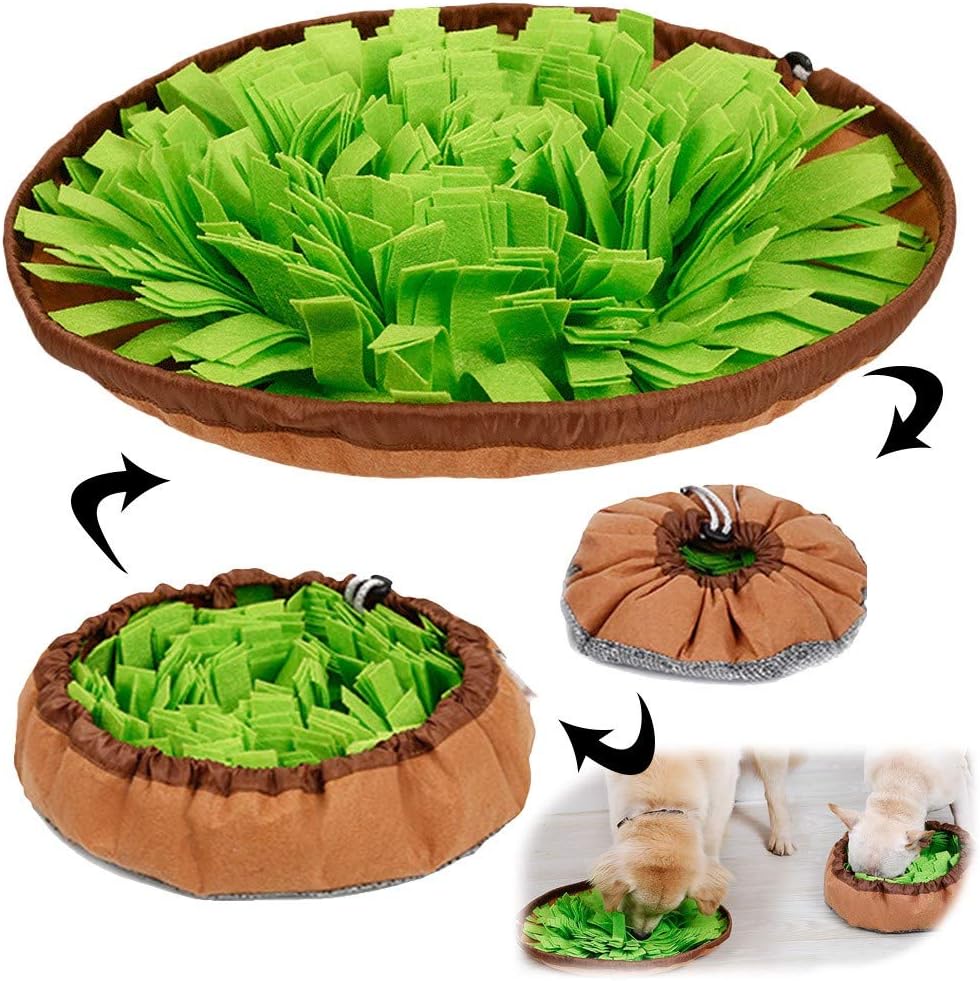 Snuffle Mat for Dogs, Interactive Feed Game for Boredom, Encourages Natural Foraging Skills for Cats Dogs Bowl Travel Use, Dog Treat Dispenser Indoor Outdoor Stress Relief 