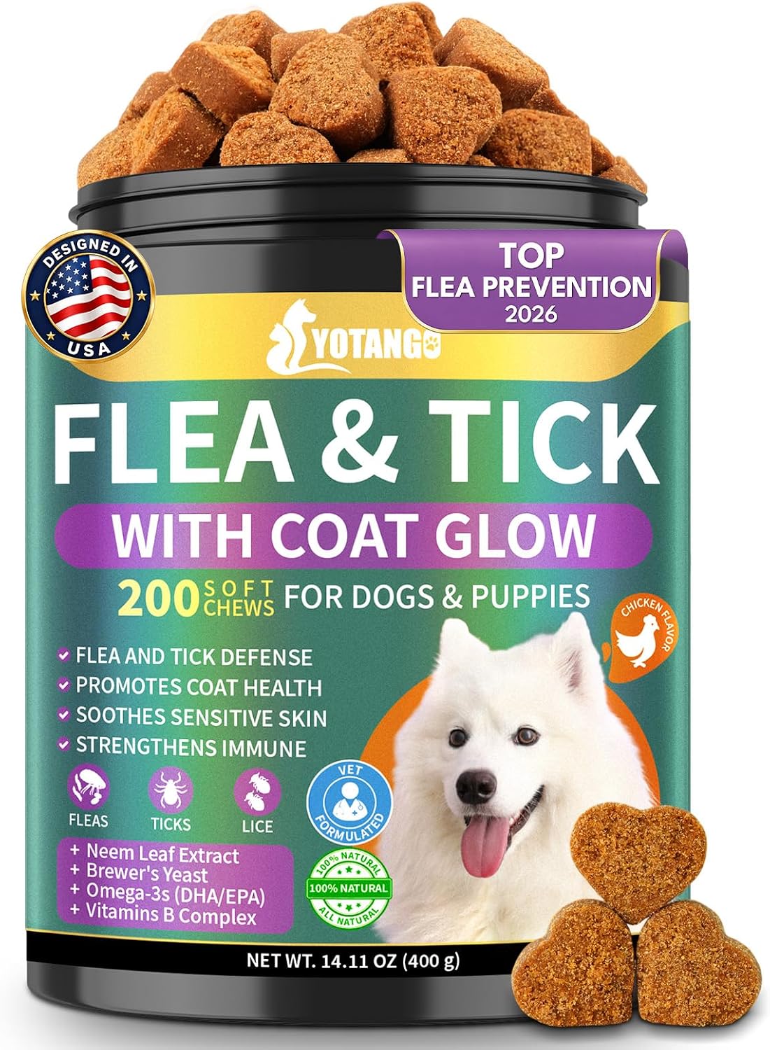 Flea and Tick Prevention for Dogs Chewables, Dog Flea and Tick Treatment