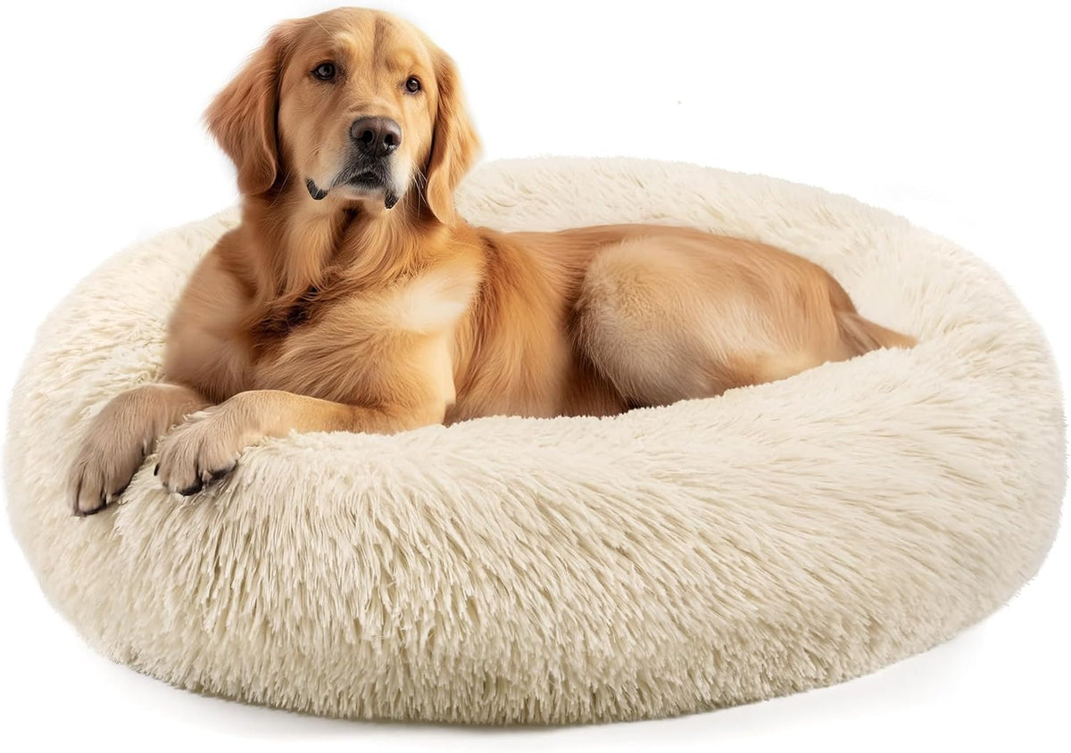 Calming Indoor Donut Bed for Dogs & Cats   