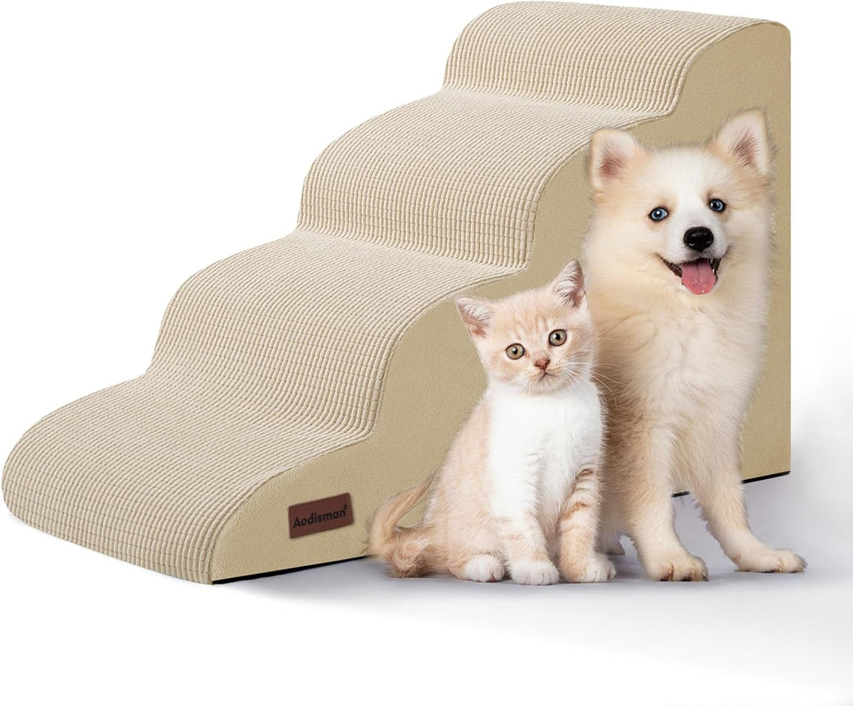 Dog Steps for Bed or Couch,3 & 4-Step Pet Stairs Ramp 