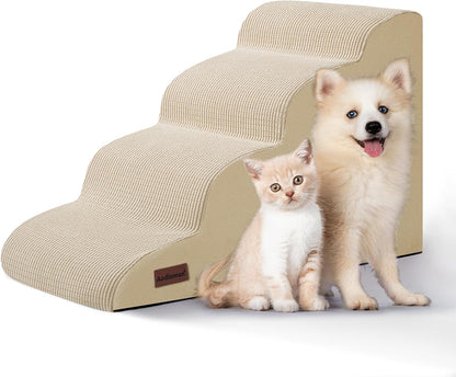 Dog Steps for Bed or Couch,3 & 4-Step Pet Stairs Ramp 