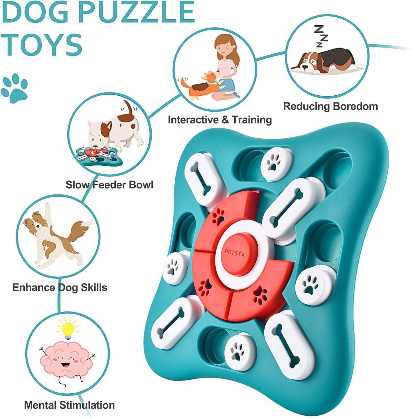 Dog Puzzle Toys - Interactive, Mentally Stimulating Toys for IQ Training & Brain Stimulation - Gift for Puppies, Cats, Dogs