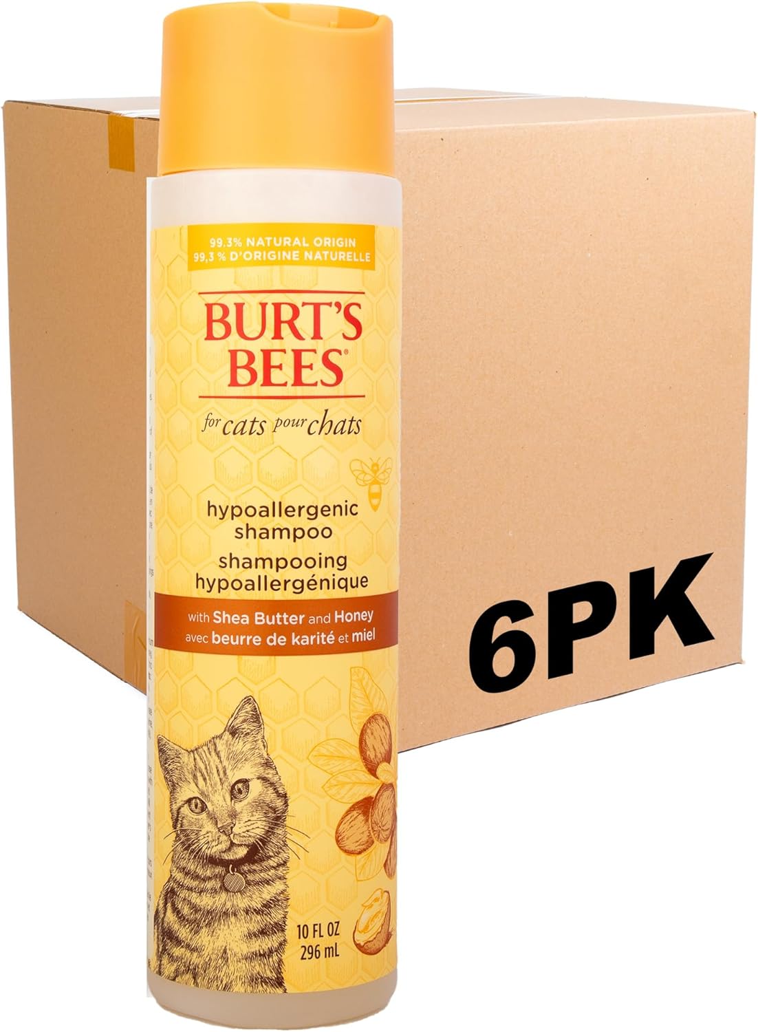 Burt's Bees Shea & Honey Hypoallergenic Cat Shampoo for Sensitive Skin, 10 Fl Oz