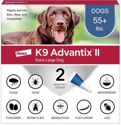 XL Dog Vet-Recommended Flea, Tick & Mosquito Treatment & Prevention | Dogs over 55 Lbs. | 2-Mo Supply