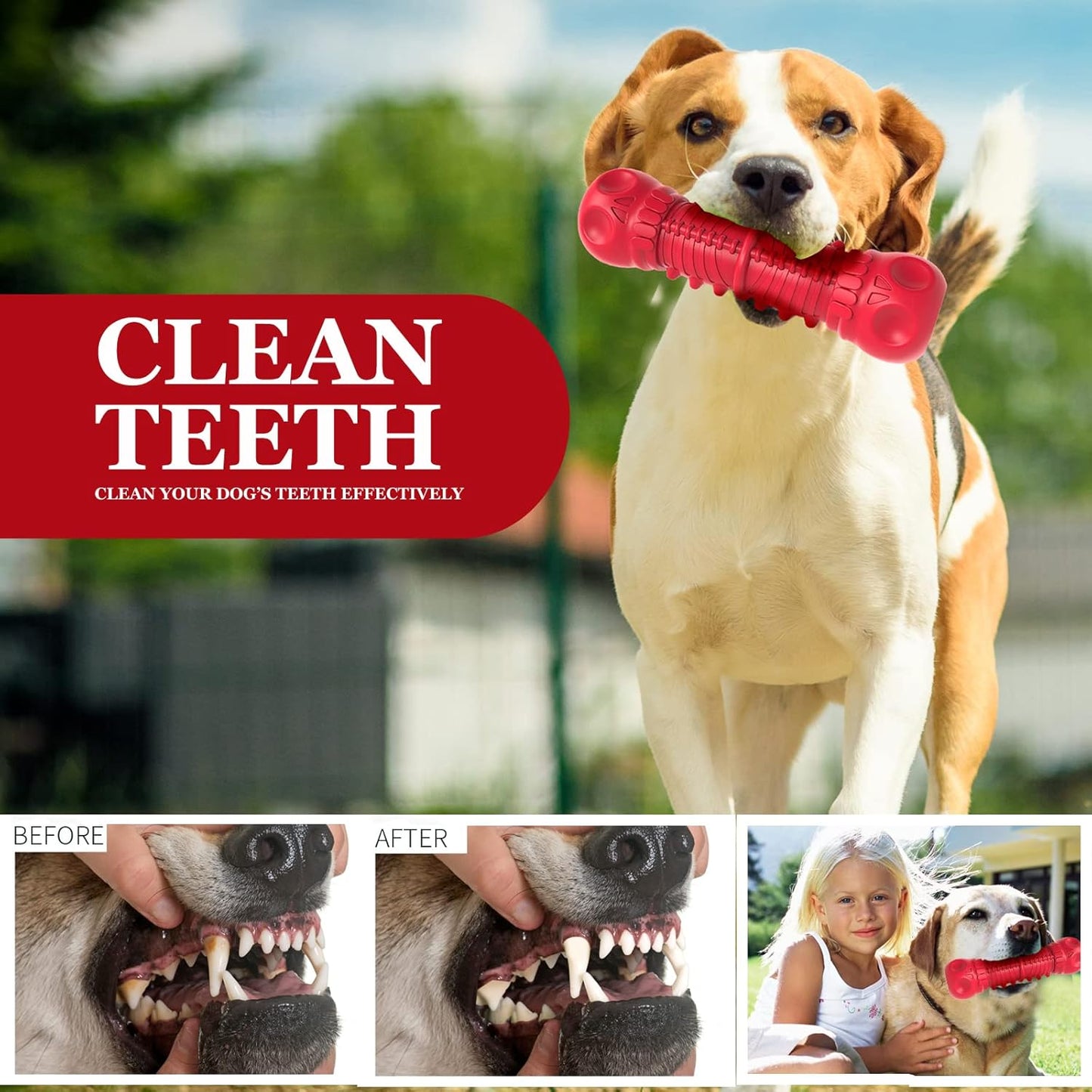 Dog Squeaky Toy for Aggressive Chewers, Durable Chew Toy for Large Medium Breed Dogs