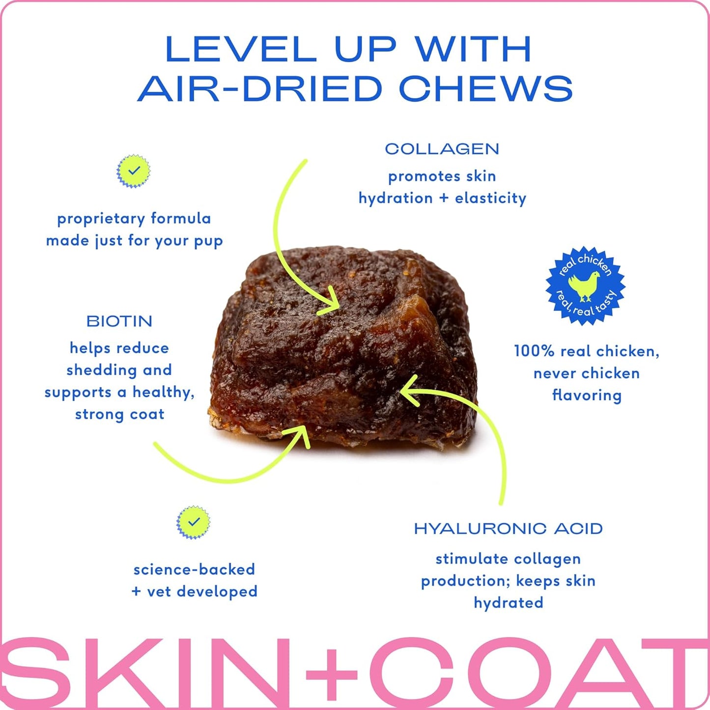 Omega Skin and Coat Chews for Dogs - Dog Skin and Coat Supplement for Healthy, Shiny Fur, Reduce Shedding and Dry Spots - Made with Omega 3 Fish Oil and Wild-Caught Salmon Oil - 30 Chews