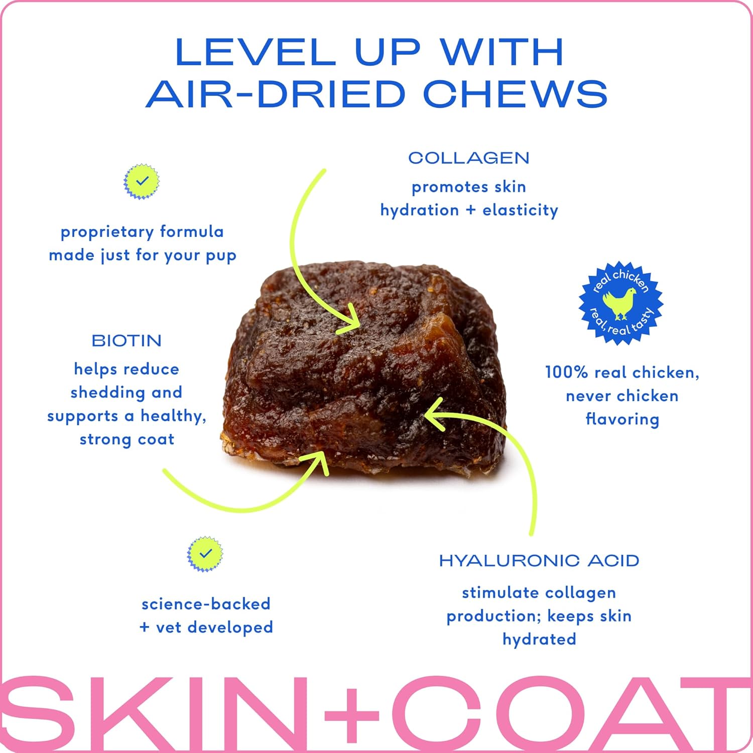 Omega Skin and Coat Chews for Dogs - Dog Skin and Coat Supplement for Healthy, Shiny Fur, Reduce Shedding and Dry Spots - Made with Omega 3 Fish Oil and Wild-Caught Salmon Oil - 30 Chews