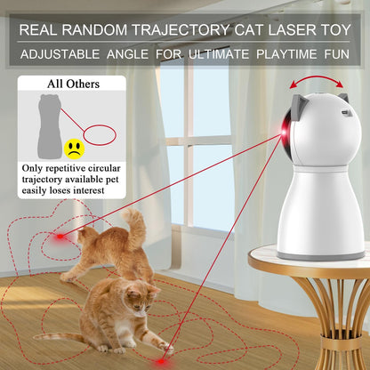 YVE LIFE Laser Cat Toys for Indoor Cats,The 4Th Generation Real Random Trajectory Motion Activated Rechargeable Automatic Cat Laser Toy,Interactive Cat Toys for Bored Indoor Adult Cats/Kittens(White)
