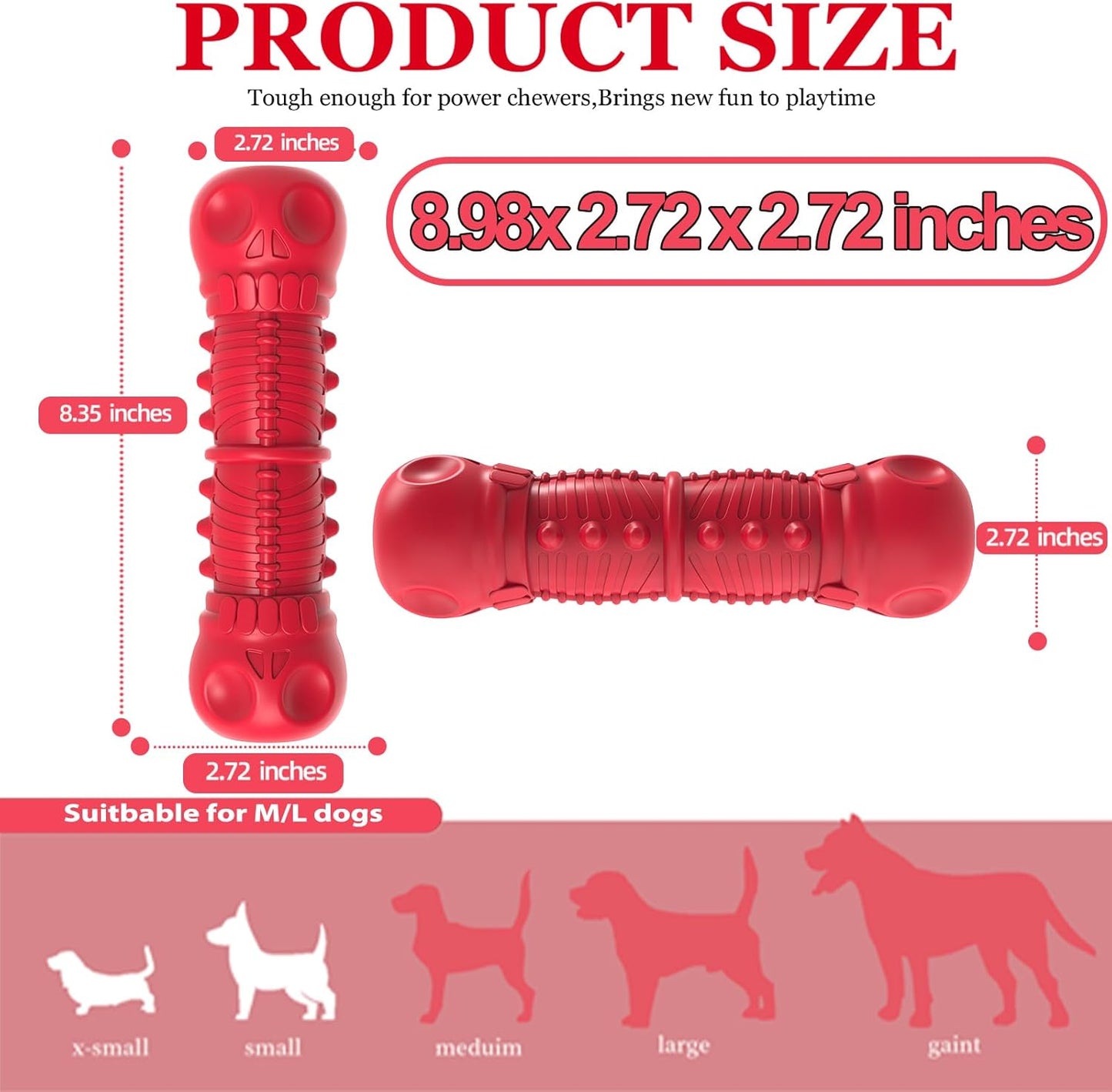 Dog Squeaky Toy for Aggressive Chewers, Durable Chew Toy for Large Medium Breed Dogs