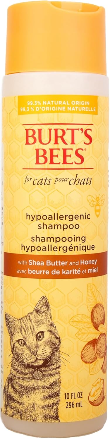 Burt's Bees Shea & Honey Hypoallergenic Cat Shampoo for Sensitive Skin, 10 Fl Oz