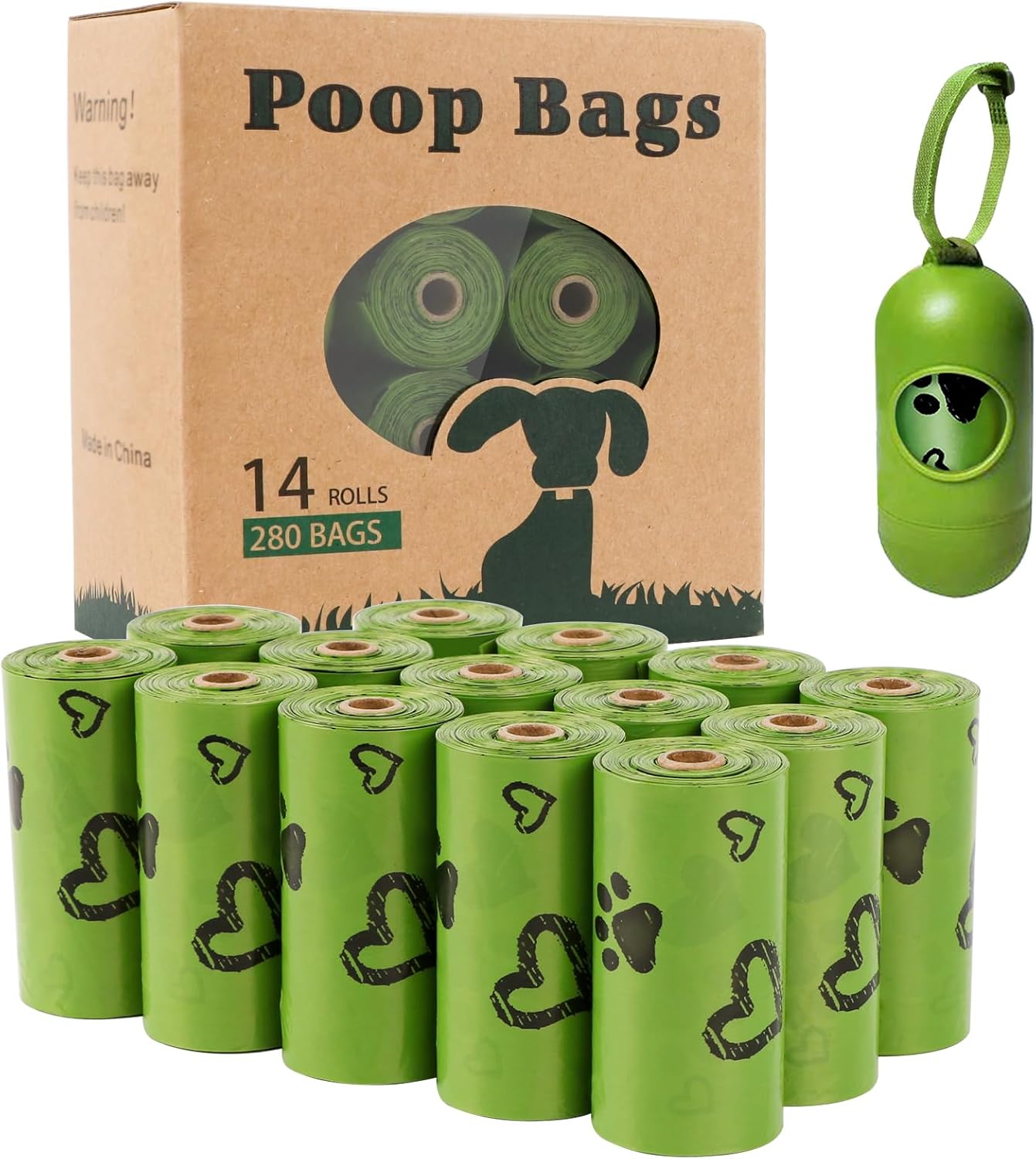 Dog Poop Bag Biodegradable - Dog Waste Bags with Dispenser, Extra Thick Strong Leak Proof Poop Bags for Dogs Doggy | Scented