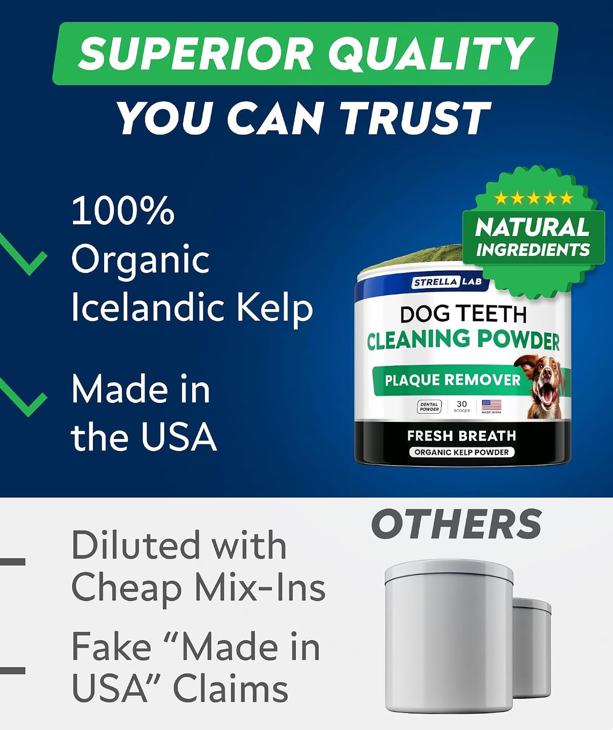 Advanced Dog Dental Powder Breath Freshener, Dog Teeth Cleaning