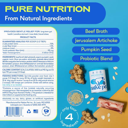 Probiotics for Dogs - Dog Probiotics Powder for Digestive Health, Gut Support, & Immune Boost – Vet-Formulated Powder for Maximum Potency with Digestive Enzymes & Prebiotics - 30 Scoops