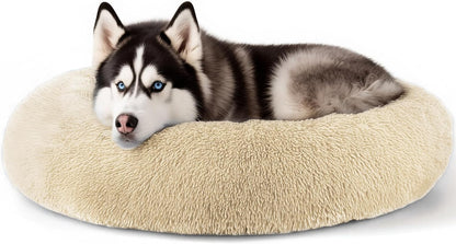 Calming Indoor Donut Bed for Dogs & Cats   