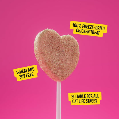 Bonkers Purrpops Freeze Dried Chicken & Catnip Flavor Lollipop Cat Treats, Healthy Single Ingredient Treats, Training Treats or Food Topper, for All Breeds and Ages, Value Pack (32 Pieces)