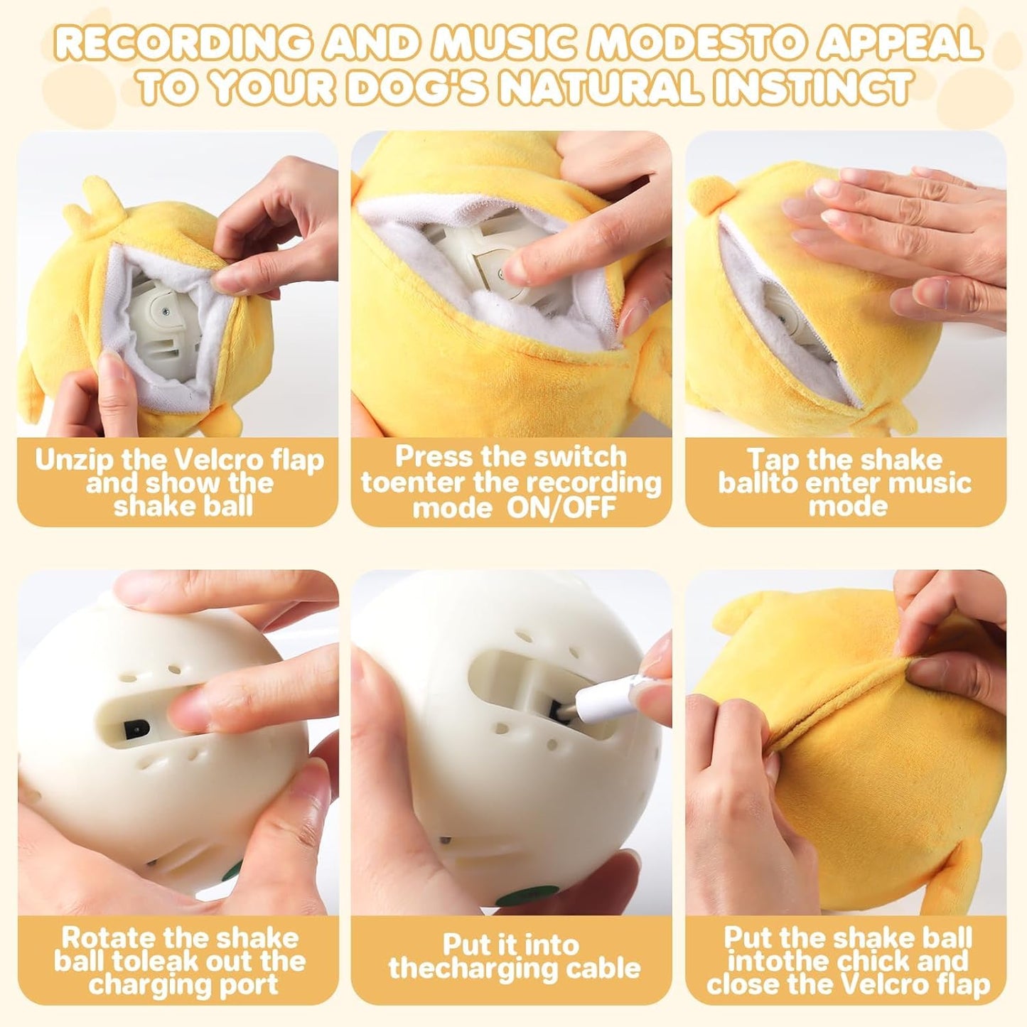 Interactive Dog Toys, 2025 Lnteractive Dog Toys Moving Dog Toy Rechargeable Active Moving Pet Plush Toy Keep Pets Busy, Puppy Toys Talking Jumping Music Ball for Small Medium Large Breed