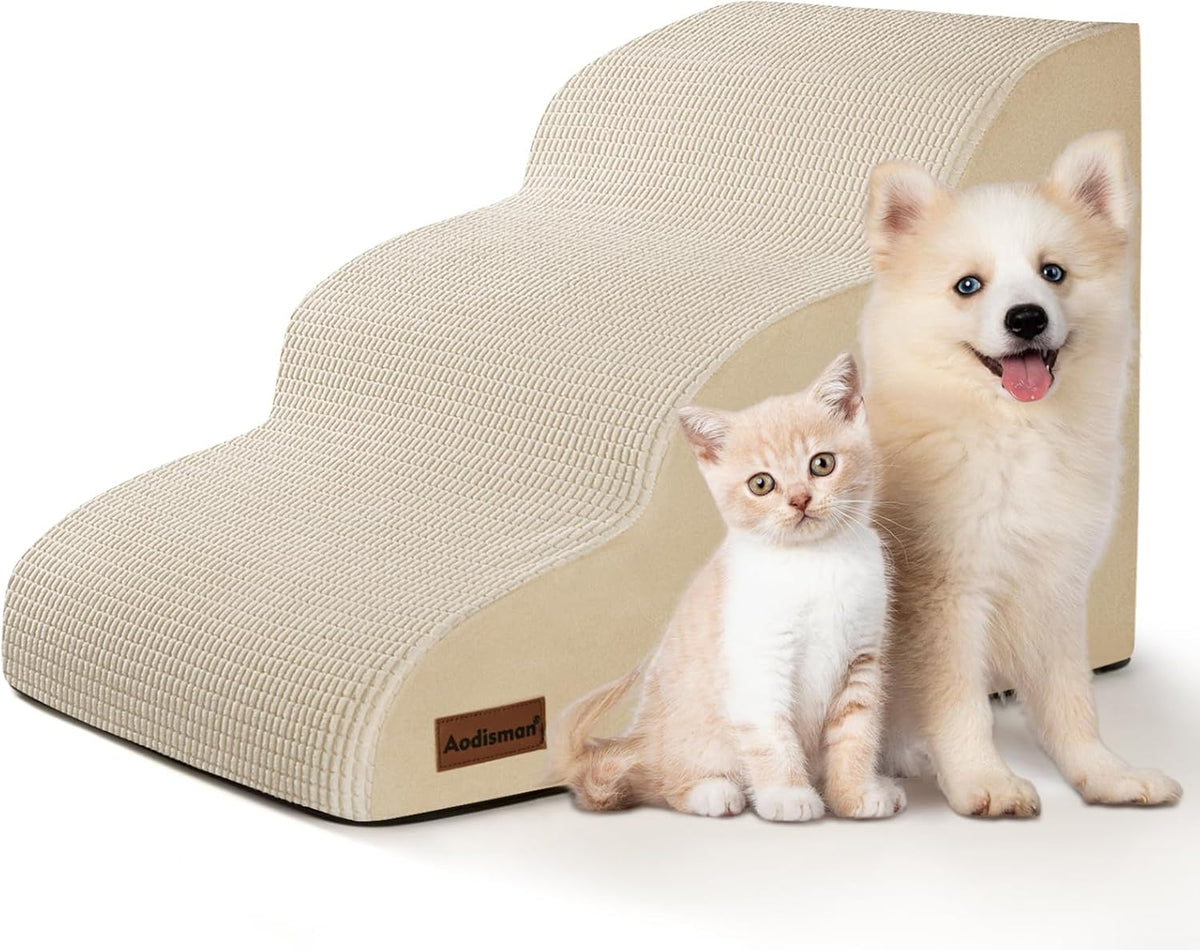 Dog Steps for Bed or Couch,3 & 4-Step Pet Stairs Ramp 