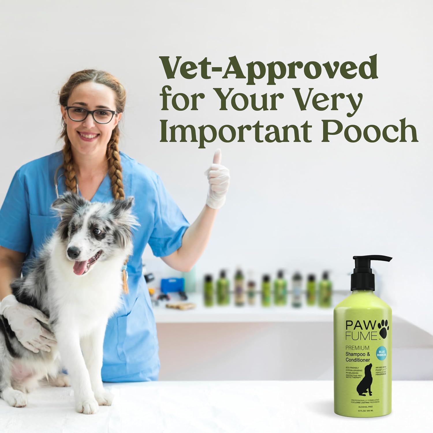 PAWFUME Dog Shampoo and Conditioner, Blue Ribbon, 1-Pack