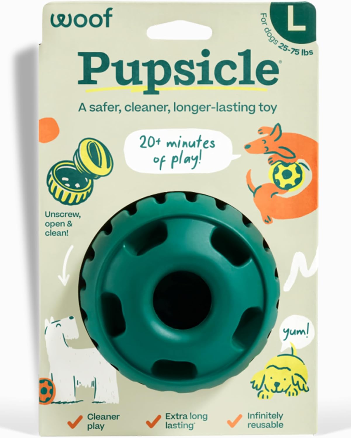 Pupsicle - Long-Lasting Interactive Dog Toy to Keep Your Pup Busy and Distracted - Safe for Dogs - Low-Mess Design - Dog Toys for XL Dogs 75 Lbs and Up