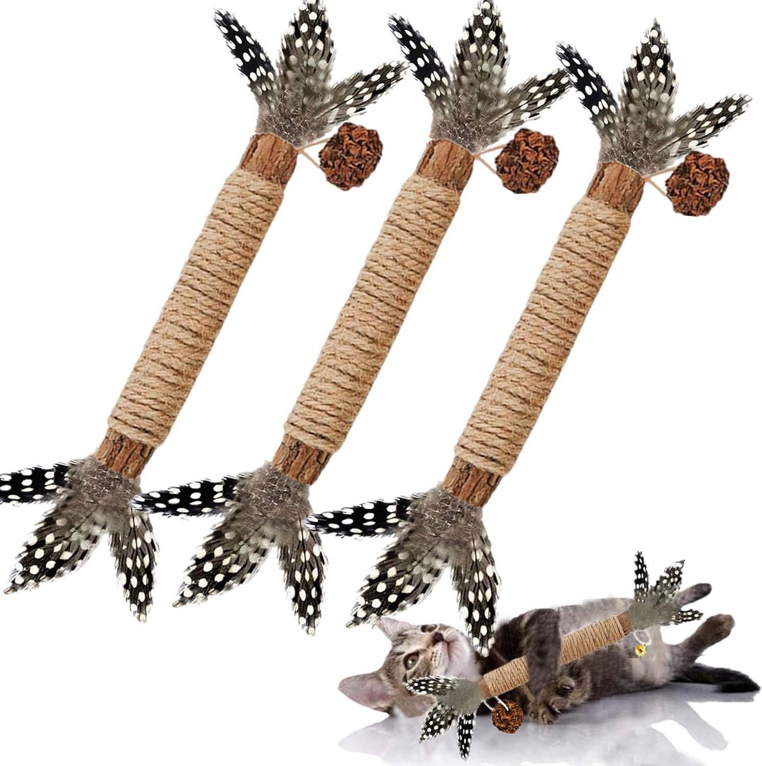Cat Toys 12Pcs Catnip Toys for Indoor Cats, Silvervine Chew For Cleaning Teeth, Dental Stick Treat 