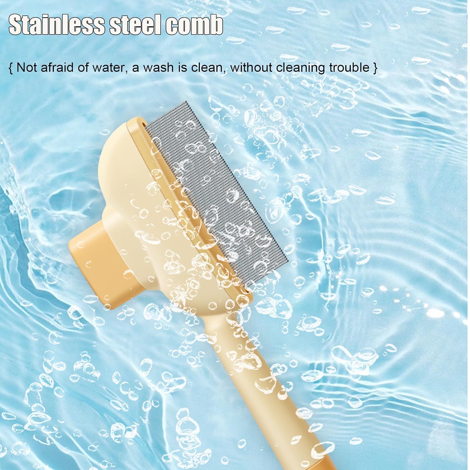 2 PCS Flea Comb for Cats Dogs Brush for Shedding Pet Hair Removal Comb with Long & Short Stainless Steel Teeth for Deshedding