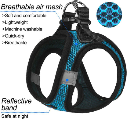 Dog Harness Step-In Breathable Puppy Cat Vest, X-Large, Blue