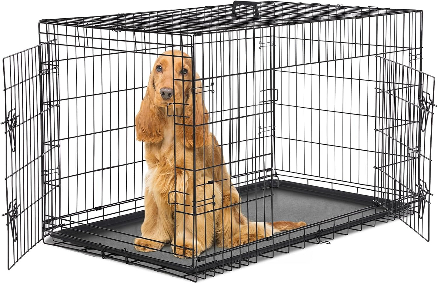 Sweetcrispy 36 Inch Dog Crate, Medium Dog Cage, Foldable Puppy Pet Kennel