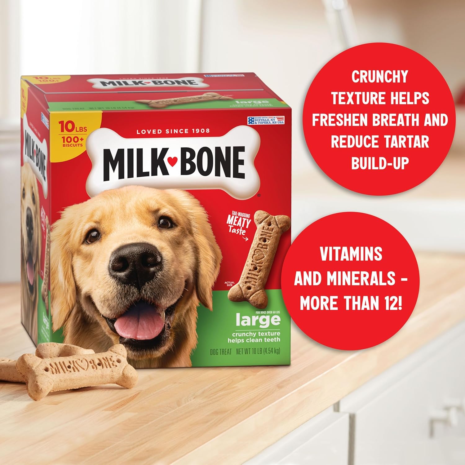 Milk-Bone Original Dog Treats Biscuits for Large Dogs, 10 Pounds (Packaging May Vary)