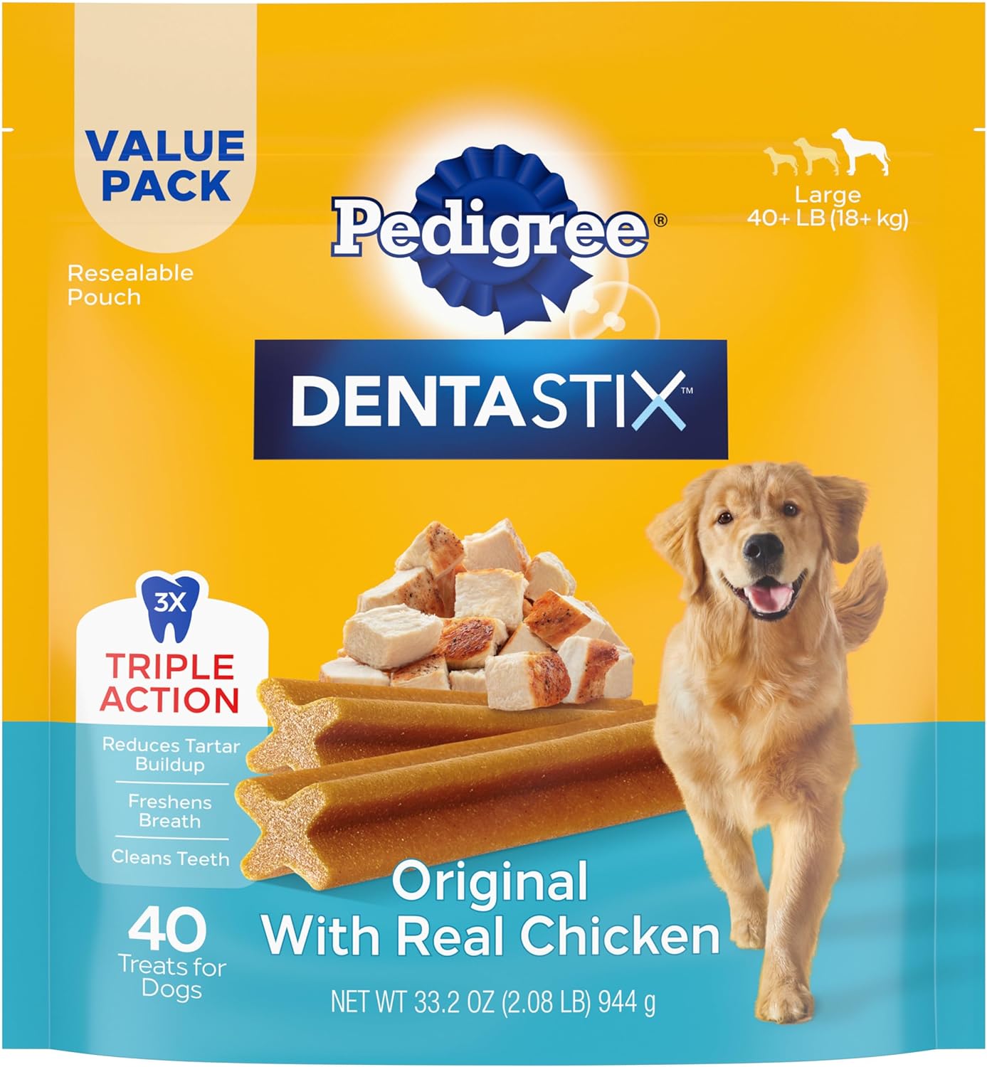 Pedigree Dentastix Large Dog Treats, Original, Beef & Fresh, 2.73 Lb. Variety Pack (51 Treats Total)