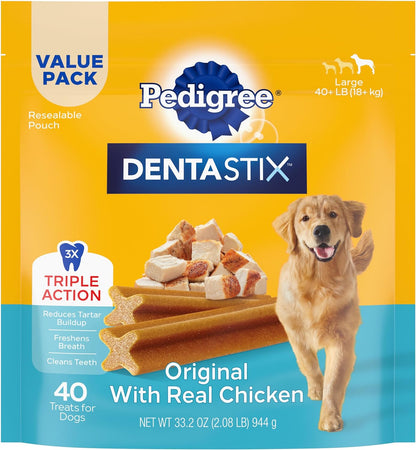 Pedigree Dentastix Large Dog Treats, Original, Beef & Fresh, 2.73 Lb. Variety Pack (51 Treats Total)