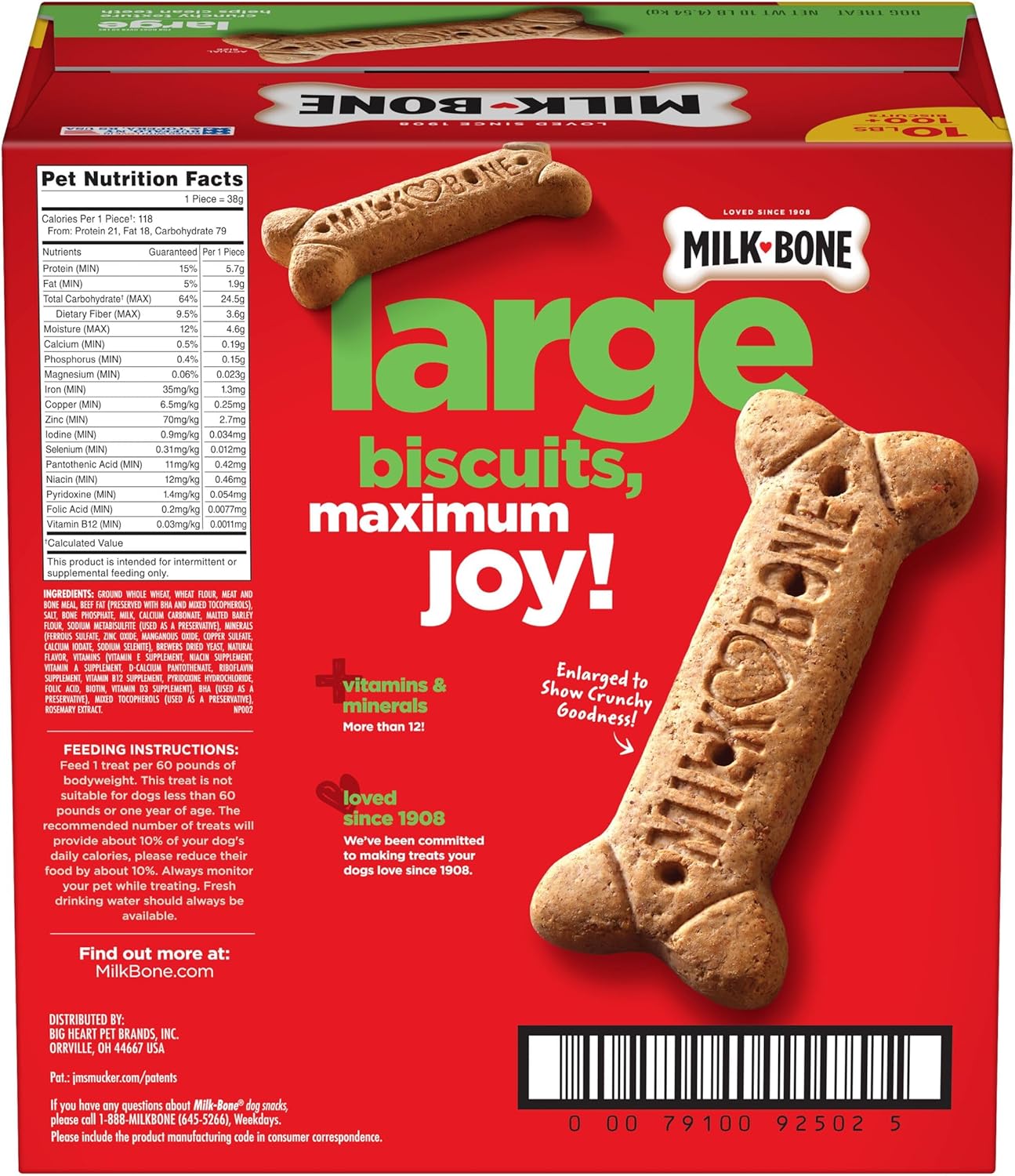Milk-Bone Original Dog Treats Biscuits for Large Dogs, 10 Pounds (Packaging May Vary)