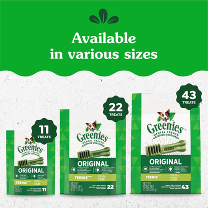 Original Teenie Dental Dog Treats, 12 Oz. Pack (43 Treats)