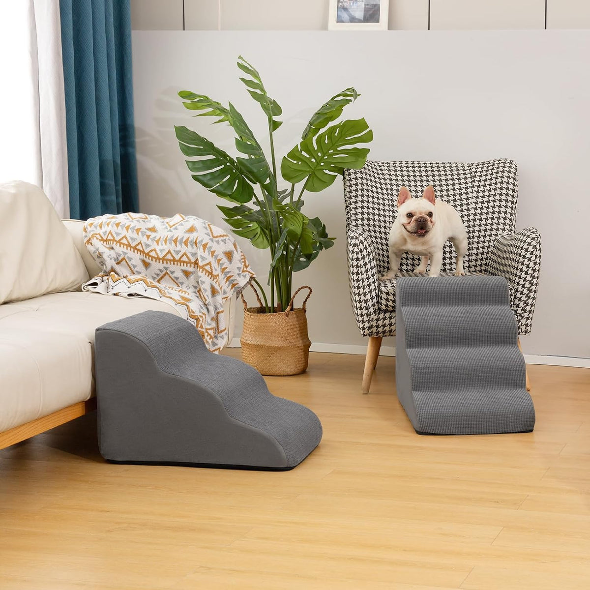 Dog Steps for Bed or Couch,3 & 4-Step Pet Stairs Ramp 