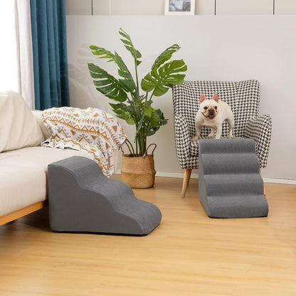 Dog Steps for Bed or Couch,3 & 4-Step Pet Stairs Ramp 