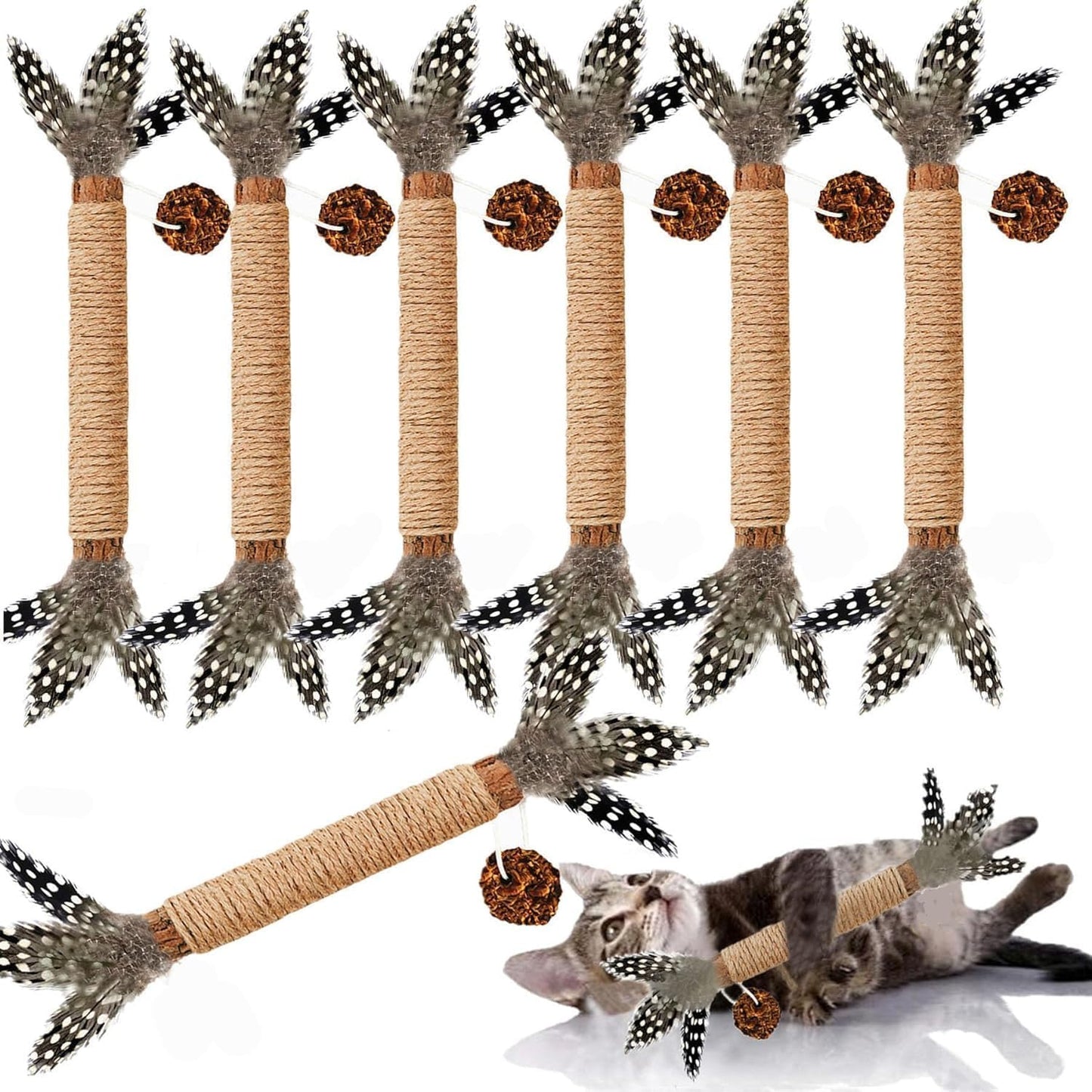 Cat Toys 12Pcs Catnip Toys for Indoor Cats, Silvervine Chew For Cleaning Teeth, Dental Stick Treat 