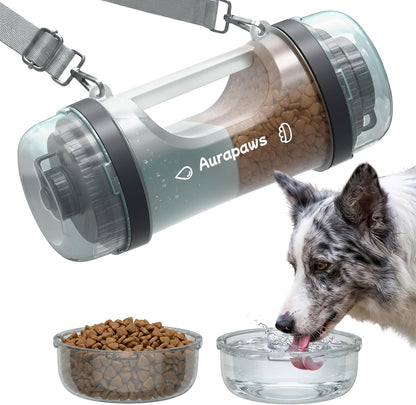 33.5Oz Portable Dog Water Bottle for Travel Hydration & Food Feeder