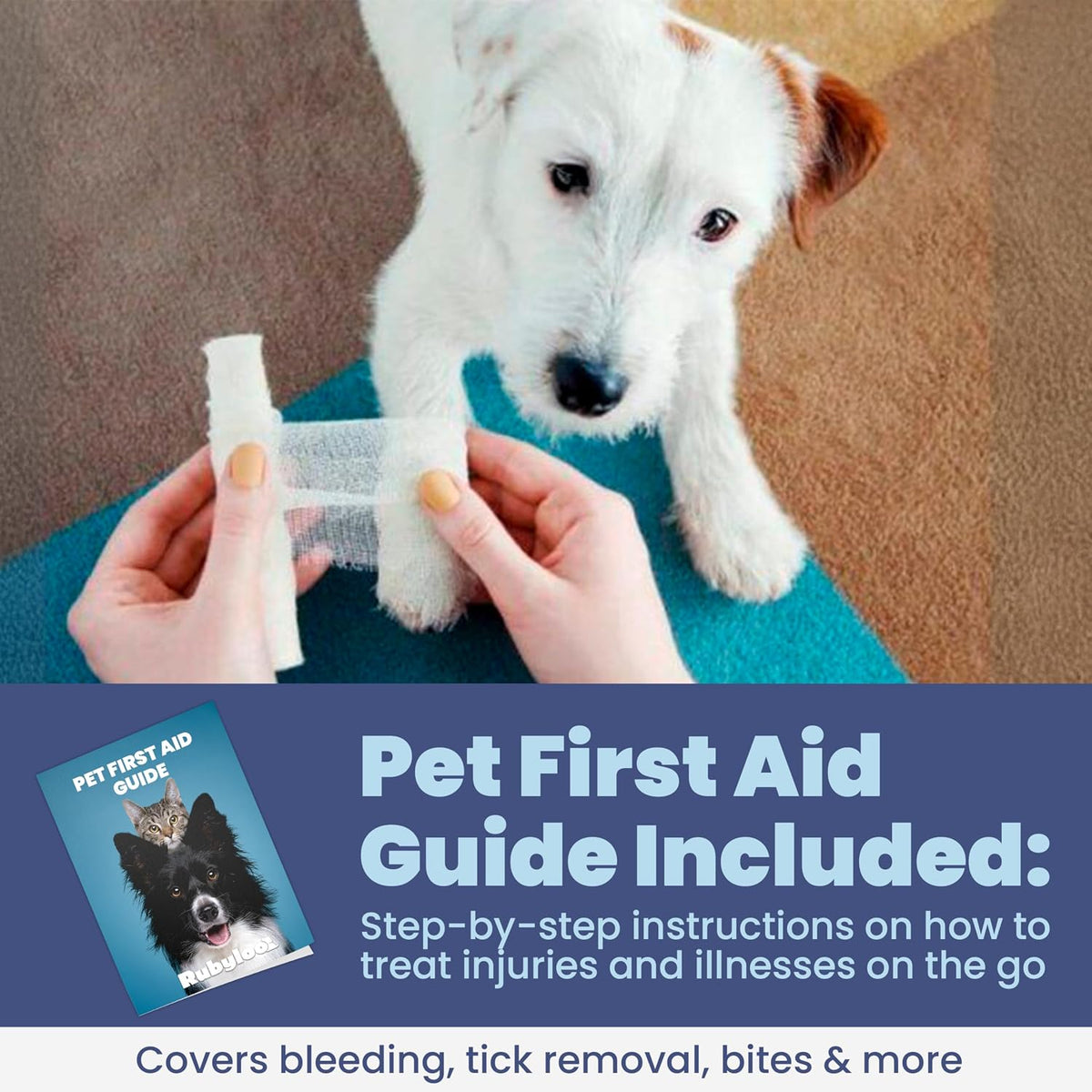 Dog First Aid Kit - Vet-Approved Emergency Kit for Dogs & Cats - Travel