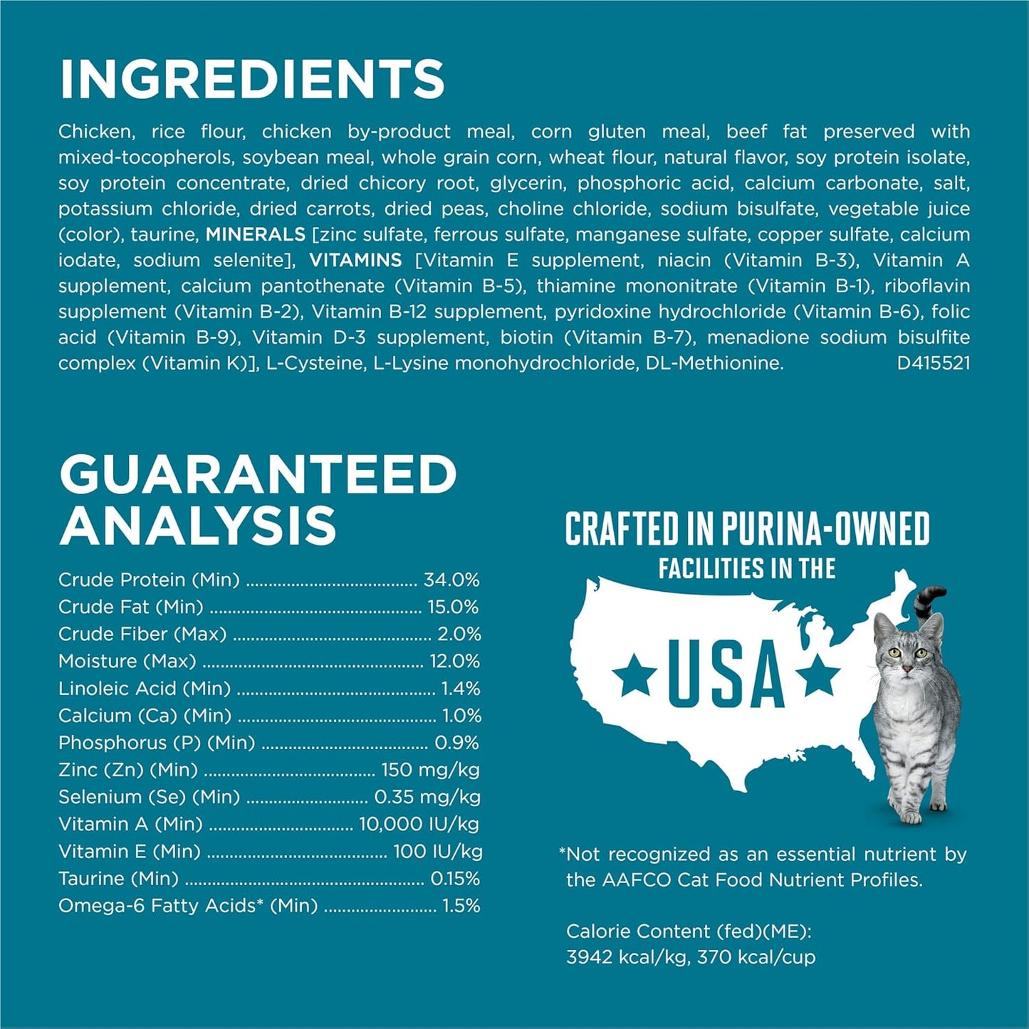 Purina ONE Natural Dry Cat Food, Tender Selects Blend with Real Chicken - 22 Lb. Bag