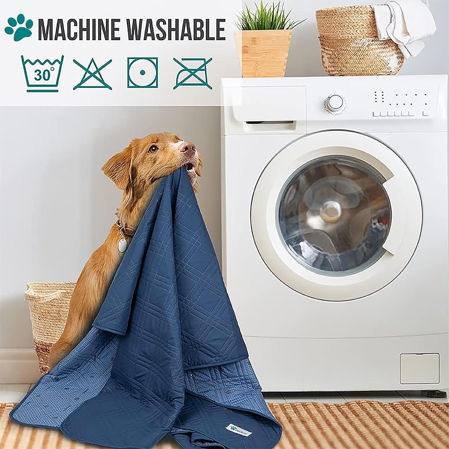 Waterproof Couch Cover for Dogs, Reversible Furniture Cover Sofa Protector for Pet Cat Bed, Washable Blanket Dog Cover for Couch Seat