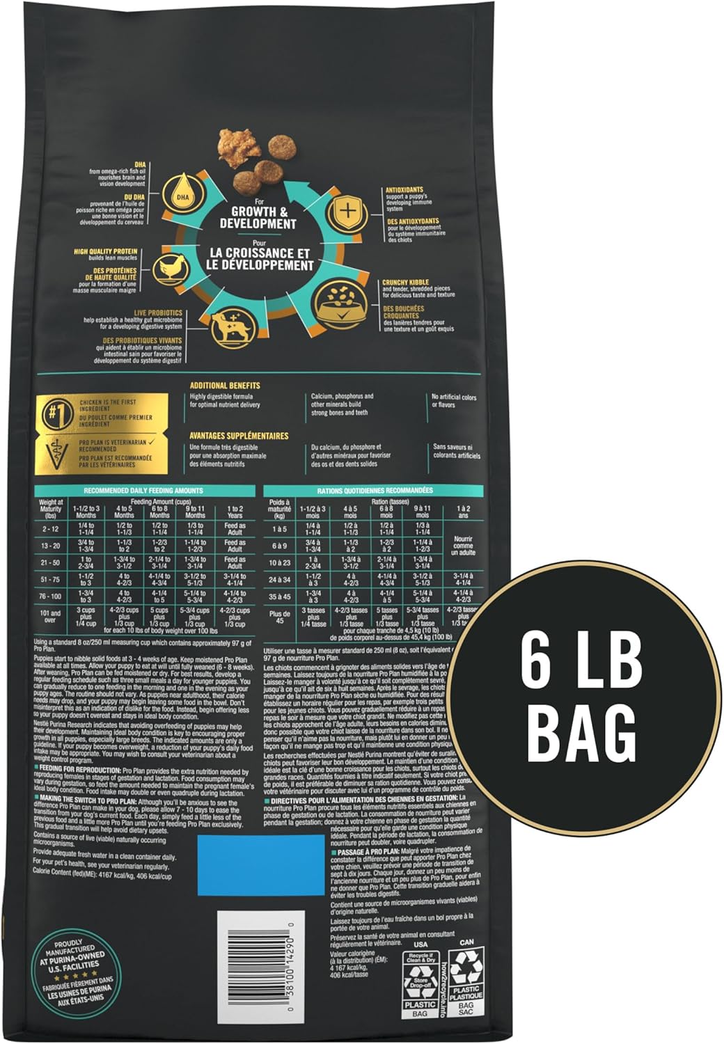 High Protein Puppy Food Shredded Blend Chicken & Rice Formula - 6 Lb. Bag