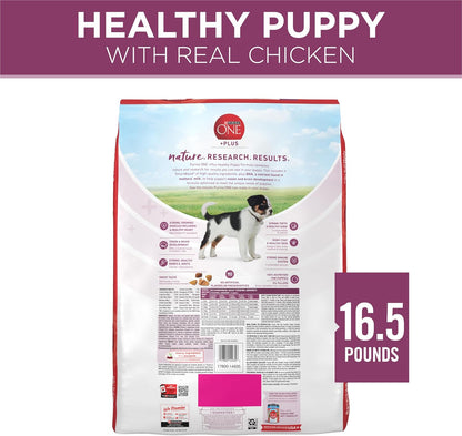 Purina ONE plus Healthy Puppy Formula High Protein Natural Dry Puppy Food with Added Vitamins, Minerals and Nutrients - 16.5 Lb. Bag