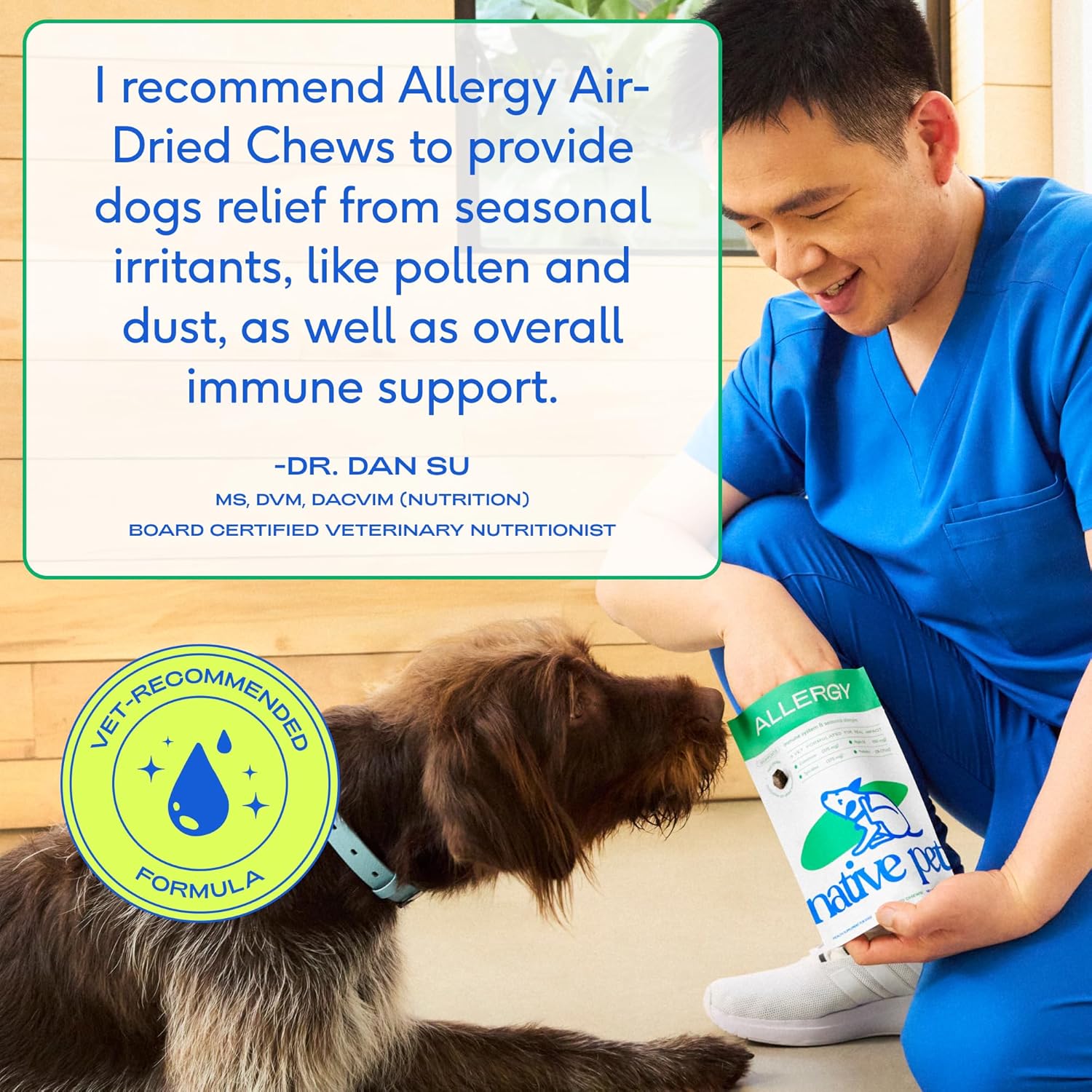 Dog Allergy Chews - Dog Allergy Relief with Probiotics and Colostrum for Itchy Skin Relief to Support Seasonal Allergy and Healthy Immune System - All Natural Anti-Histamine - 30 Chews