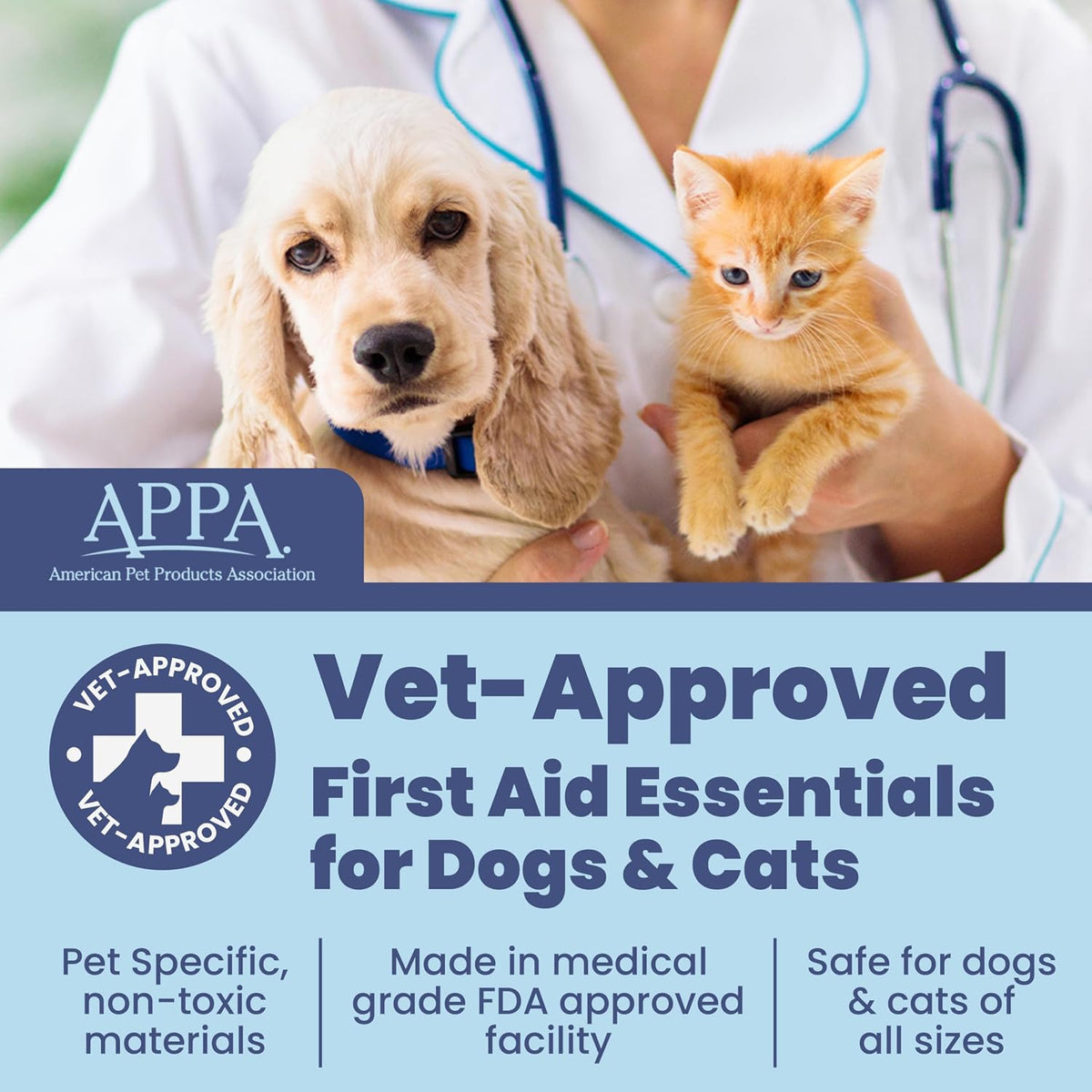 Dog First Aid Kit - Vet-Approved Emergency Kit for Dogs & Cats - Travel