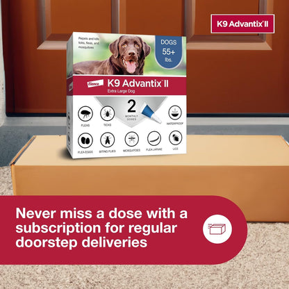 XL Dog Vet-Recommended Flea, Tick & Mosquito Treatment & Prevention | Dogs over 55 Lbs. | 2-Mo Supply